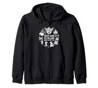 Scotland Is Calling and I Must Go Scottish Zip Hoodie