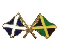 Scotland & Jamaica Flags Friendship Courtesy Enamel Lapel Pin Badge T1203