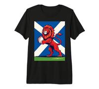 Scotland Lion Rampant Gripping A Rugby Ball Premium T-Shirt