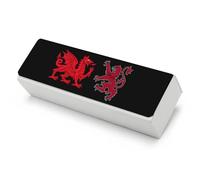 Scotland Lion Welsh Dragon Funny Glasses Case Hard Shell Eyeglasses Case Protector with Cleaning Cloth for Women Men