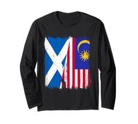 Scotland Malaysia Half Flag Scottish Malaysian Heritage Long Sleeve T-Shirt