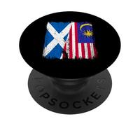 Scotland Malaysia Half Flag Scottish Malaysian Heritage PopSockets Adhesive PopGrip