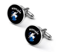 Scotland Map Flag Round Cufflinks for Men Classic Cuff Links Jewellery for Wedding Business Party