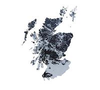 Scotland Map Mountains Art Print Poster Wall Decor 12X16 Inch