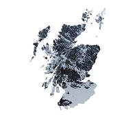Scotland Map Mountains Large Art Print Poster Wall Decor 18x24 inch