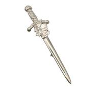 Scotland Map Sword Design Kilt Pin Brooch, English Handmade Pewter, in a Personalised Box, 10.5 x 2.8 cm