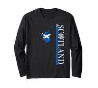 Scotland Map with Flag - for Scottish Adventure Holiday Long Sleeve T-Shirt