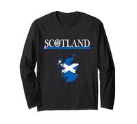 Scotland Map with Flag - Scottish Adventure Holiday Long Sleeve T-Shirt