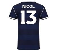 Scotland Mens Nicol 13 1986 Retro Shirt Navy Blue Medium