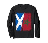 Scotland Morocco Half Flag Scottish Moroccan Heritage Jersey Long Sleeve T-Shirt