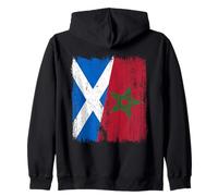 Scotland Morocco Half Flag Scottish Moroccan Heritage Jersey Zip Hoodie