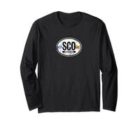 Scotland Oval Auto Decal with Flags Distressed Long Sleeve T-Shirt