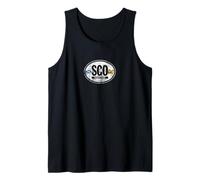 Scotland Oval Auto Decal with Flags Distressed Tank Top