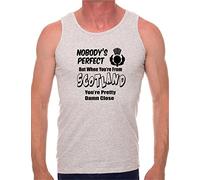 Scotland Perfect Scottish Mens Vest Tank Gym Top X-Large Sport Grey Black Text