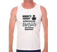 Scotland Perfect Scottish Mens Vest Tank Gym Top X-Large White