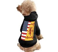 Scotland Rampant & U.S.A Flag Lightweight Dog Hoodie Soft Pullover Sweatshirt Warm Pet Clothes for Small Medium Large Dogs Cats