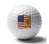 Scotland Rampant & U.S.A Flag Novelty Golf Ball Personalised Printed Practice Balls Gifts for Men Women Golfers Father's Day