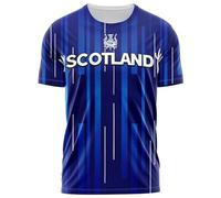 Scotland Retro Rugby T Shirt for Men 3D Inspired Print Top Scottish Thistle Can Be Personalised Custom Name Number Tee, XL, Blue