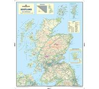 Scotland Road Wall Map - Large Travel Map to show Postcode, Motorway, Ferry Routes, Main Cities & Town, Laminated Scotland Map Poster, Waterproof Wipe-Clean Surface, Perfect Traveler Gift 91 x 114 cm