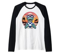 Scotland Roots Crocodile Scottish Flag Raglan Baseball Tee