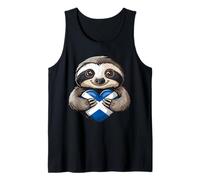 Scotland Roots Sloth Scottish Flag Tank Top