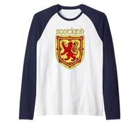 Scotland Rugby Coat of Arms: Scottish Rampant Lion Raglan Baseball Tee
