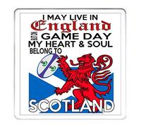 Scotland Rugby Gift Coaster. I May Live In England But...