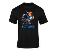 Scotland Rugby T Shirt Highland Cow Warrior Adults Kids 1BL