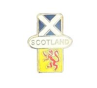 Scotland Saltire and Lion Rampant Flags Enamel Lapel Pin Badge