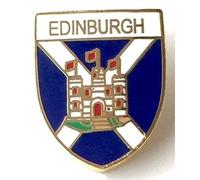 Scotland Saltire & Edinburgh Castle Gold Plated Enamel Lapel Pin Badge T922