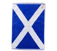 Scotland Saltire Flag Golf Towel, St Andrew's Cross Sports Towel with Carabiner Clip, Blue and White