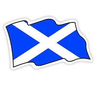 Scotland Scottish Decal Car Sticker Saltire Thistle (Saltire Wavy Flag Mini x2)