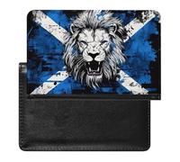 Scotland Scottish Lion Printed Passport Holder Cover Leather Passport Wallet Slim Card Case for Travel