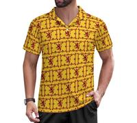 Scotland Scottish Rampant Lion Men's Polo Shirts Short Sleeve Slim Fit Collared Golf Shirt Casual Tops T Shirts
