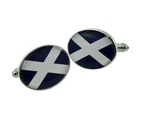 Scotland Scottish Saltire Flag Oval Cufflinks Presented in a Cufflink Box
