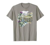Scotland Scottish Thistle with Lake and Castle Ruins T-Shirt