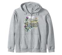 Scotland Scottish Thistle with Lake and Castle Ruins Zip Hoodie