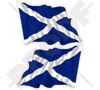 Scotland Scottish Waving Flag UK St Andrew's Cross (Navy Blue Version), Saltire 4,7" (120mm) Vinyl Bumper Stickers, Decals x2