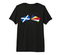 Scotland Seychelles Crossed Flags Scottish Seychellois Roots Premium T-Shirt