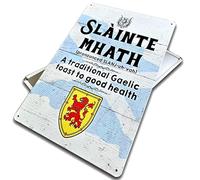 Scotland Slainte Mhath! Scottish Cheers Metal Sign Decorative Signage, Scottish Pub Bar Sign