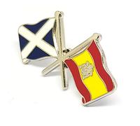 Scotland Spain Friendship Dual Crossed National Flag Pin Badge Novelty Gift