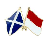 Scotland St Andrews & Indonesia National Friendship Flag Metal Enamel Pin Badge - Crossed Flags Lapel Brooch 2.4 x 1.9 cm - Symbol of Cultural Respect & Diplomatic Unity