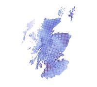 Scotland Tartan Map Blue Large Art Print Poster Wall Decor 18x24 inch