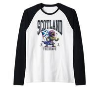 Scotland The Brave Thistle Monster Euro Football Raglan Baseball Tee