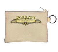Scotland The Land of Lochs Legends Key Chain Coin Purse Beige