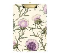 Scotland Thistle Beauty Flower Acrylic Nurse's clipboard Standard Letter A4 Size Transparent for Soccer Truck Driver Gold 12x9in Tabla para escribir