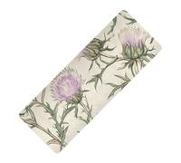Scotland Thistle Beauty Summer Flower printed yoga mat thin natural rubber non slip,Thick 1 mm with bags tapete para ejercicio 71x26 inches For hot yoga