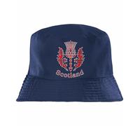 Scotland Thistle Bucket Hat Unisex Scotland Flag Tartan Style Scottish Outdoor Summer Hat - Navy L/XL Style 2