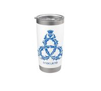 Scotland Thistle Trinity Knot Scottish Flag Blue Distressed Stainless Steel Insulated Tumbler