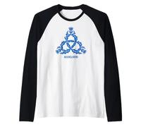 Scotland Thistle Trinity Knot Scottish Flag Blue Raglan Baseball Tee